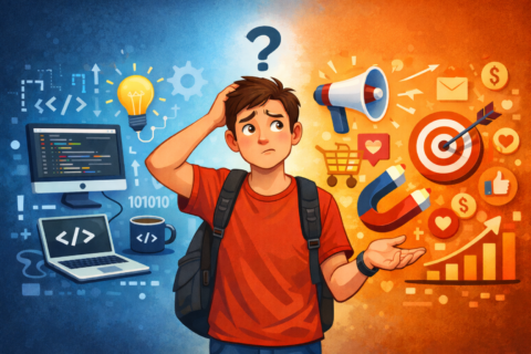 Choosing between coding and marketing