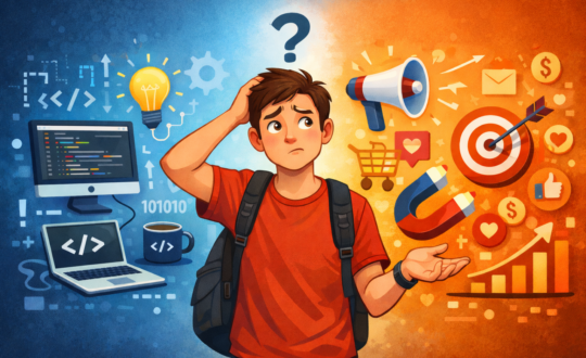 Choosing between coding and marketing